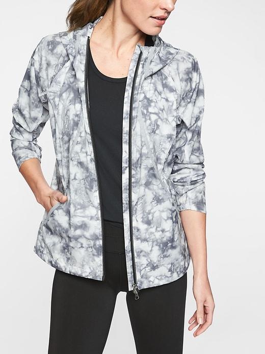 Athleta Womens Tie Dye Catalina Upf Jacket Rip Tide Silver Bells Size L