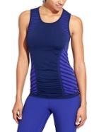 Athleta Womens Jet Stripe Fastest Track Muscle Tank Size M - Navy