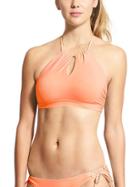 Athleta Womens High Neck Keyhole Bikini Size M - Sunset Glow