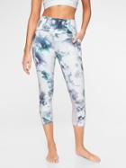 Athleta Womens Floral Mudra Capri Blue Multi Size L