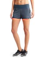 Athleta Womens Ready Set 2 In 1 Short 4&quot; Size L - Iron Blue/ember Orange