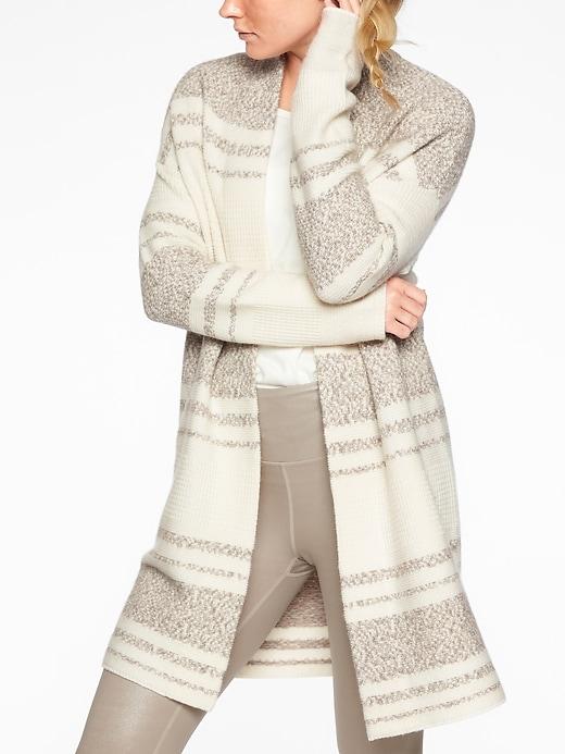 Athleta Womens Wool Cashmere Panorama Point Sweater Wrap Dove Marl Size Xxs