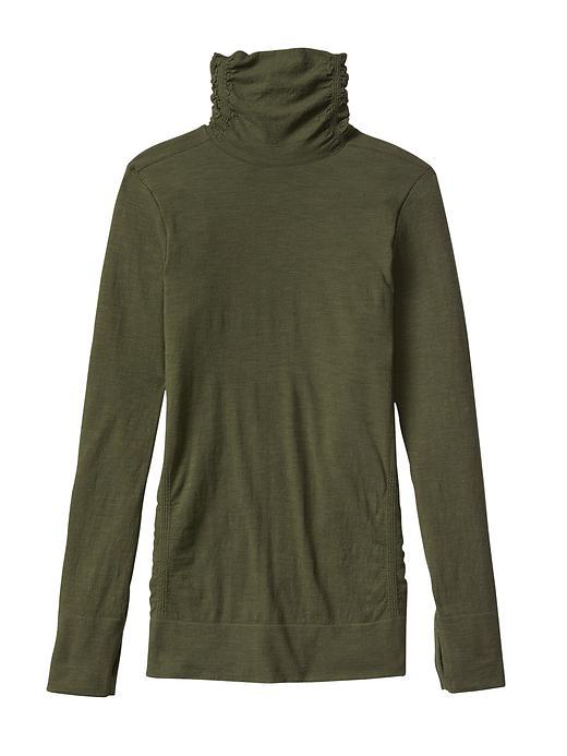 Athleta Womens Remarkawool Turtleneck Size L - Ancient Forest