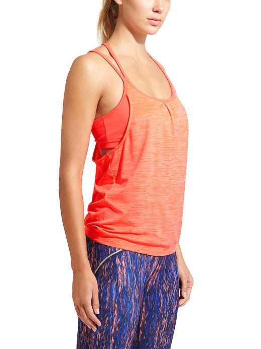 Athleta Womens Shadow Stripe Energize Tank Size L Tall - Ember Orange