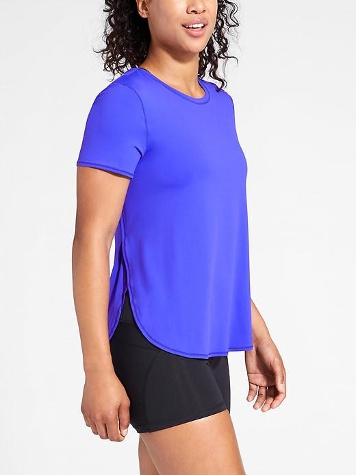 Athleta Womens Sunlover Upf Tee Powerful Blue Size S