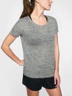 Athleta Womens Linen Ruched Tee Light Grey Heather Size M