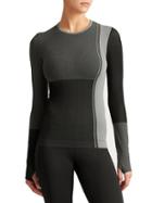 Athleta Womens Block Avenue Seamless Top Size L - Grey Color Block