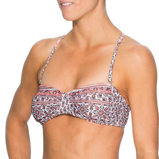 Athleta Bells Beach Bandeau Bikini - Light Coral Sunset