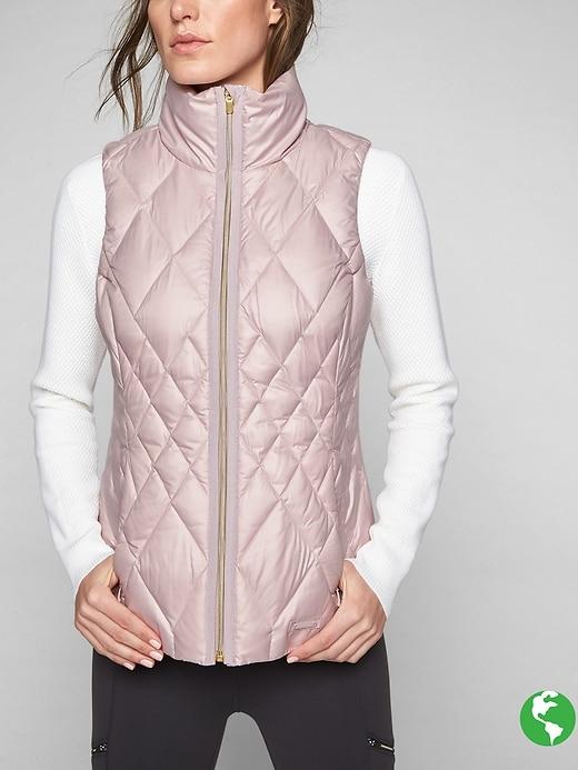 Athleta Womens Responsible Down Vest Size M Petite - Soft Lilac