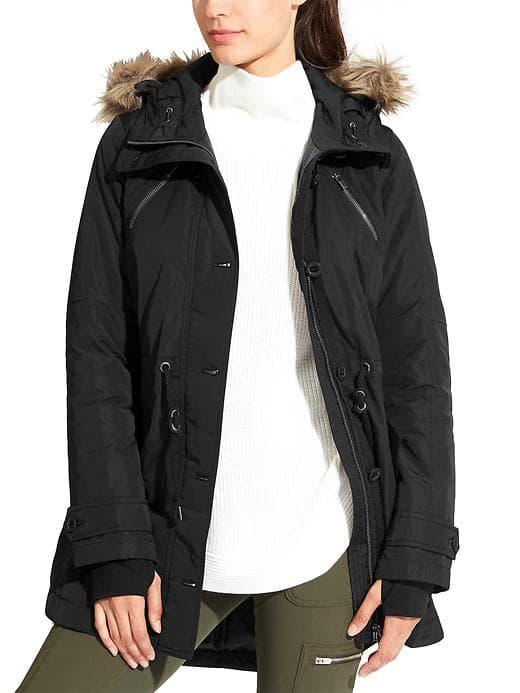 Athleta Womens Peak Parka Size L - Black