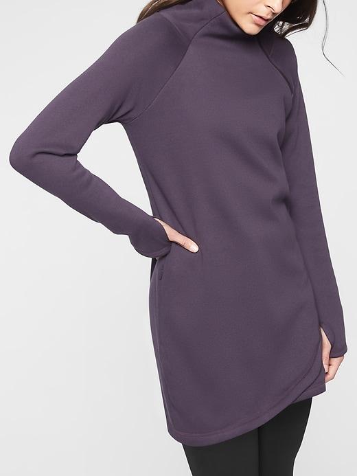 Athleta Womens Cozy Karma Asym Sweatshirt Dress Regal Plum Size M