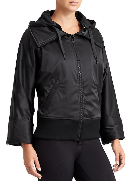Athleta Womens Uptown Funnel Neck Jacket Size L - Black