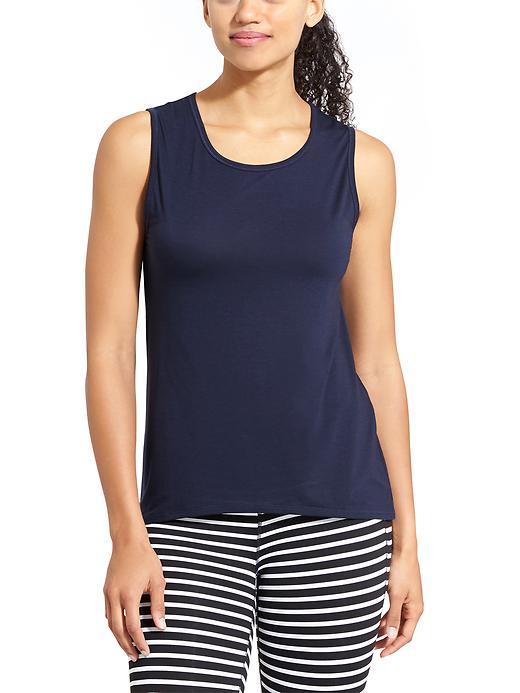 Athleta Womens Essence Cross Back Tank Size L - Navy