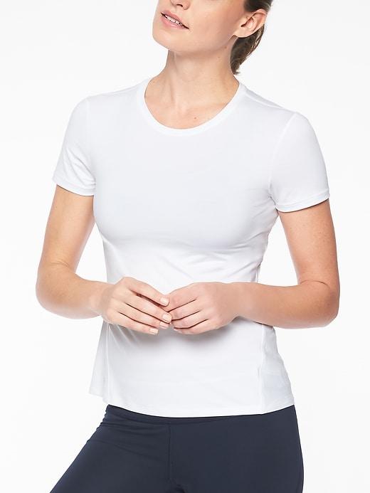 Athleta Womens Limitless Tee Bright White Size Xxs