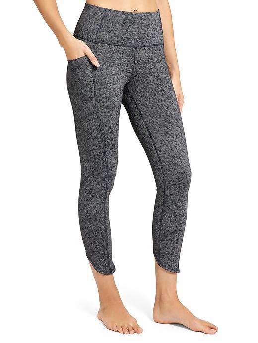 Athleta Womens High Rise Pixel Chaturanga To Town Capri Size L Tall - Black