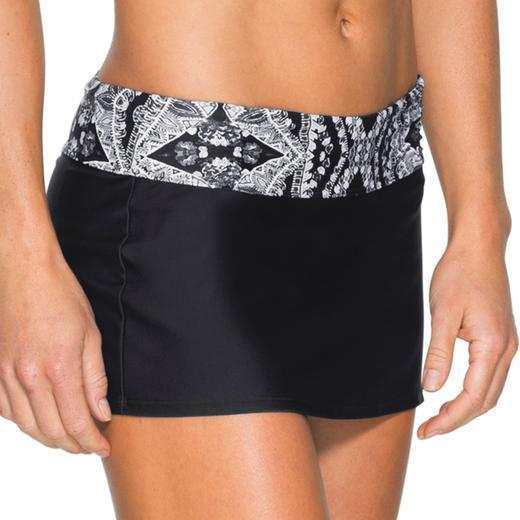 Athleta Martina Shirred Band Swim Skirt - Black