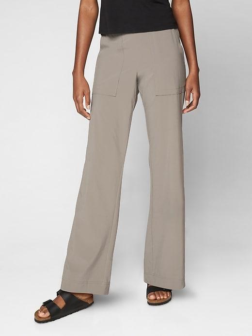 Athleta Womens Chelsea Wide Leg Pant Light Asphalt Size 12