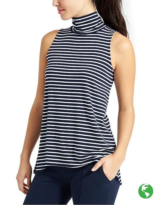 Athleta Womens Turtle Tank Stripe Size Xs - Navy/bright White