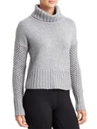Athleta Womens Village Cashmere T Neck Sweater Size L - Grey Heather