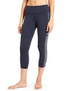 Athleta Womens Colorblock Shine Revelation Capri Size L - Navy