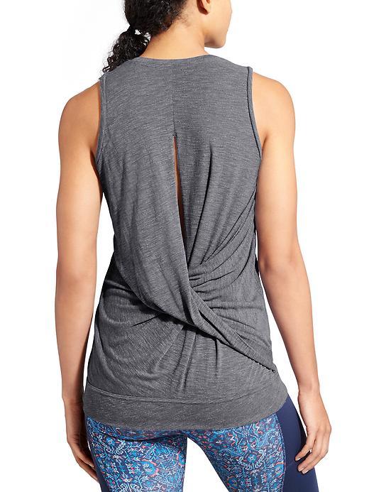 Athleta Womens Siro Twist Back Tank Size L - Grey Heather