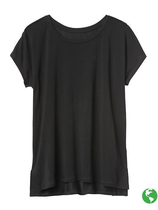 Athleta Womens Valencia Tee Size L Tall - Black