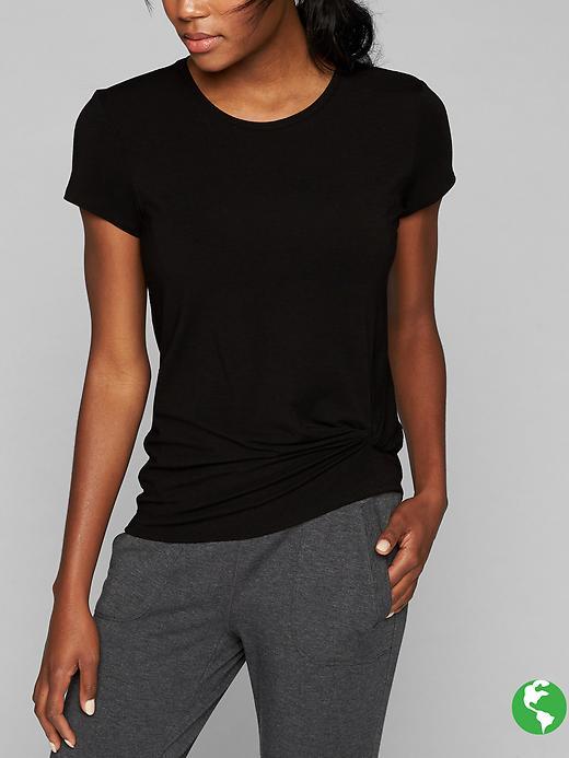 Athleta Womens Ultimate Side Knot Tee Size L - Black
