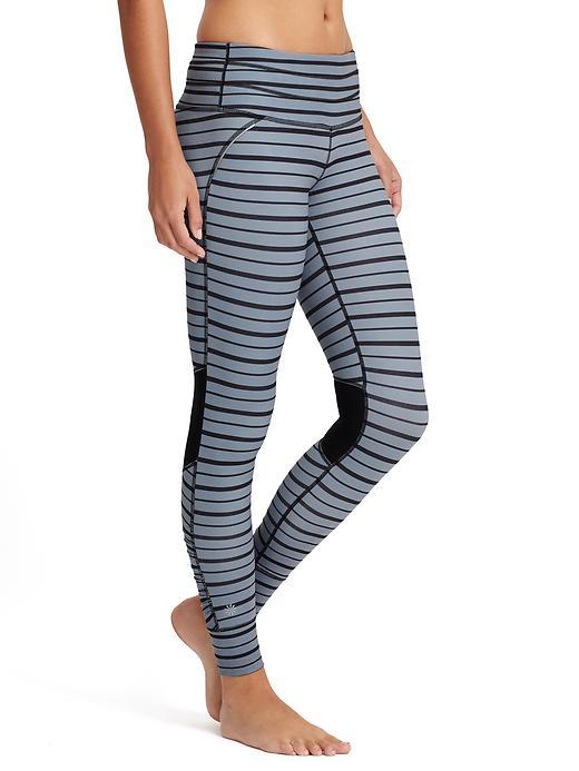 Athleta Womens Relay Striped Tight Size L Tall - Granite Grey