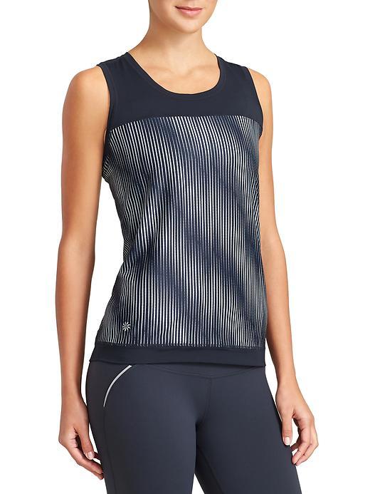 Athleta Womens Mobilize Mesh Tank Size L - Navy/slate Print