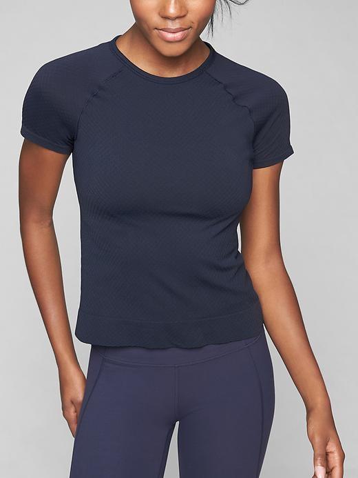 Athleta Womens Oxygen Crop Tee Size L - Navy