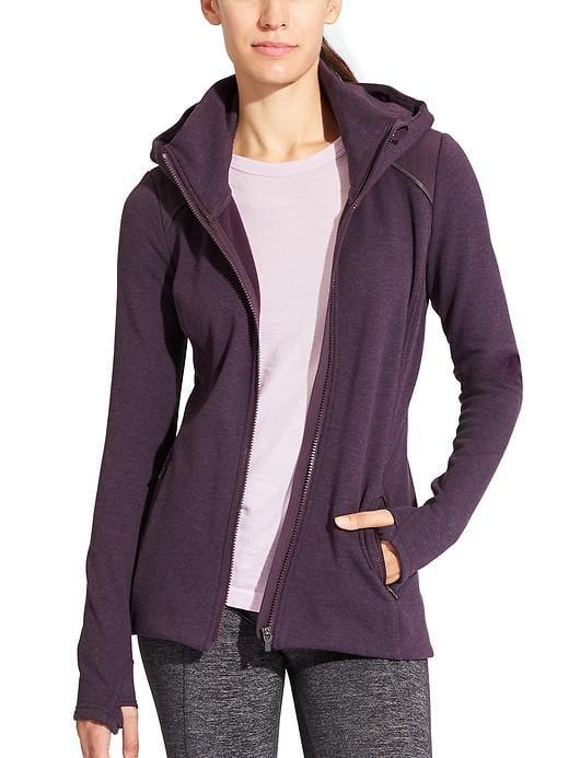 Athleta Womens Stronger Hoodie Wild Raisin Heather Size Xxs