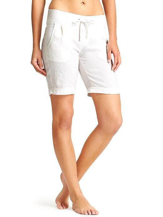 Athleta Womens Linen Creston Bermuda Bright White Size 2