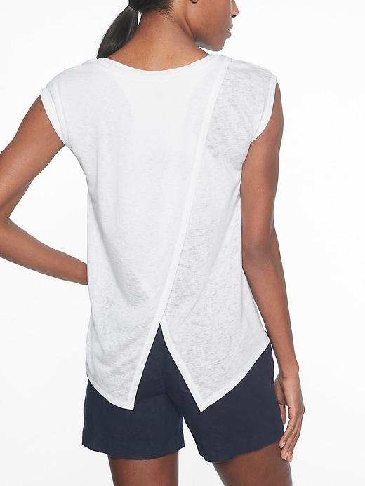 Athleta Womens Breezy Crossback Tee Bright White Size Xxs