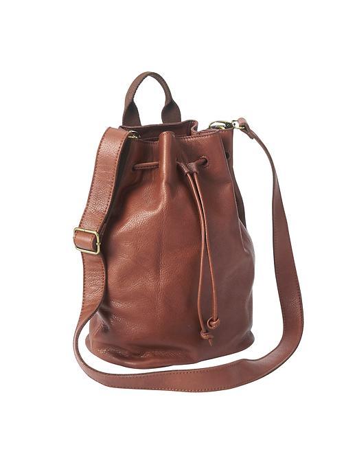 Athleta Womens Leather Bucket Bag Size One Size - Brandy