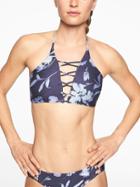 Athleta Womens Aqualuxe Print Loop Bikini Top Dress Blue Size Xxs