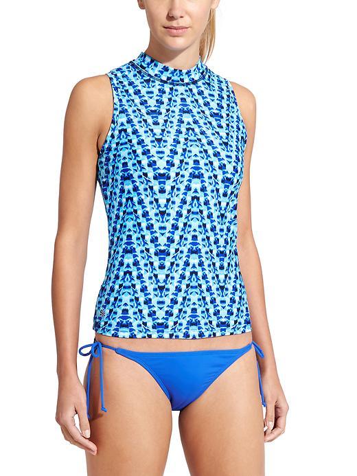 Athleta Womens Tie Dye Sleeveless Rashguard Size L - Bora Bora Blue