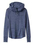 Athleta Womens Techie Sweat Hoodie Size L Tall - Navy Heather