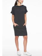 Athleta Womens Coaster Short Sleeve Sweatshirt Dress Black Size S