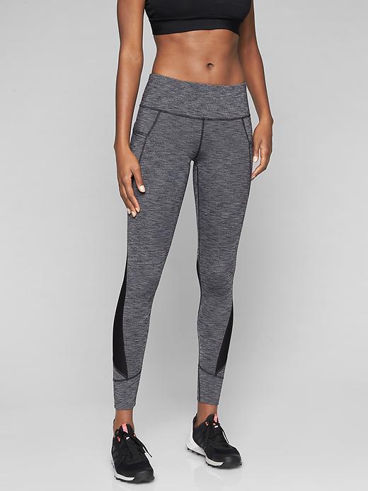 Athleta Womens Relay Tight 2.0 Size M Tall - Black Heather