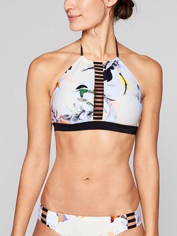 Athleta Womens Polynesia High Neck Ladder Bikini Top Black Size Xxs