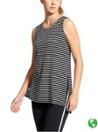 Athleta Womens Stripe Side Split Tank Size M - Black/bright White