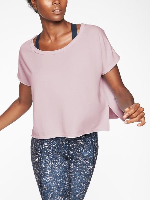 Athleta Womens Unwind Crop Sweatshirt Sugarplum Mauve Size Xxs