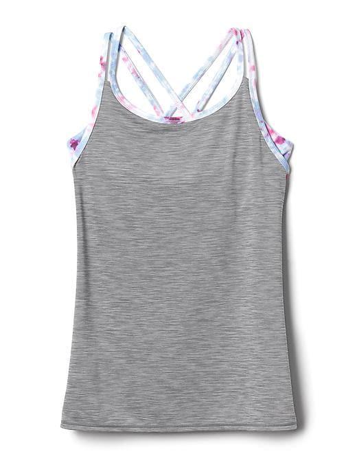 Athleta Upbeat 2 In 1 Tank Size L/12 - Grey Heather