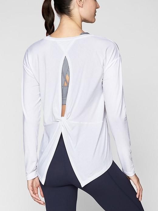 Athleta Womens Essence Twist Long Sleeve Bright White Size Xs