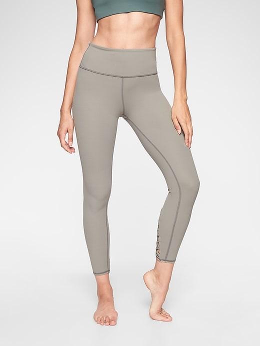 Athleta Womens Savasana Macrame 7/8 Tight Silver Grey Size Xs
