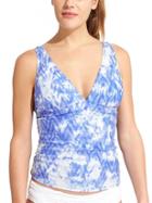 Athleta Womens Grenada Tankini Size M - Blue Tie Dye