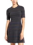 Athleta Womens Fit &amp; Flare Dress Size L - Blue Space Dye