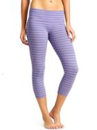 Athleta Womens Stripes Chaturanga Capri Size L Tall - Slate Grey/baja Blue
