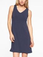 Athleta Womens Santorini V Neck Solid Dress Navy Heather Size 2x