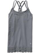 Athleta Womens Shimmer Stripe Namaste Tank Size L - Cobblestone Grey